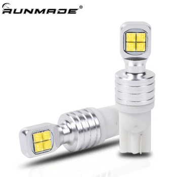 

runmade 2pcs/lot T10 W5W 194 2525 8SMD LED Reversing Lamp Daytime Running Lights Bulbs White 6000K
