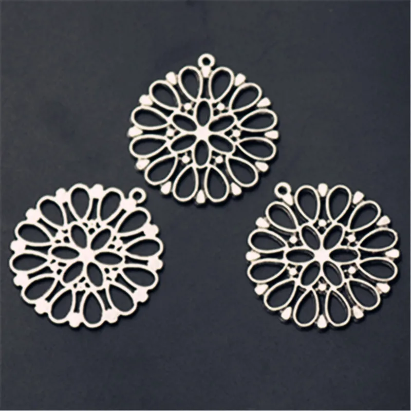 

WKOUD 8 шт. серебряного цвета полые металлические гирлянды очаровательные серьги ожерелье DIY Винтажные Ювелирные изделия Подвески из сплава A1012