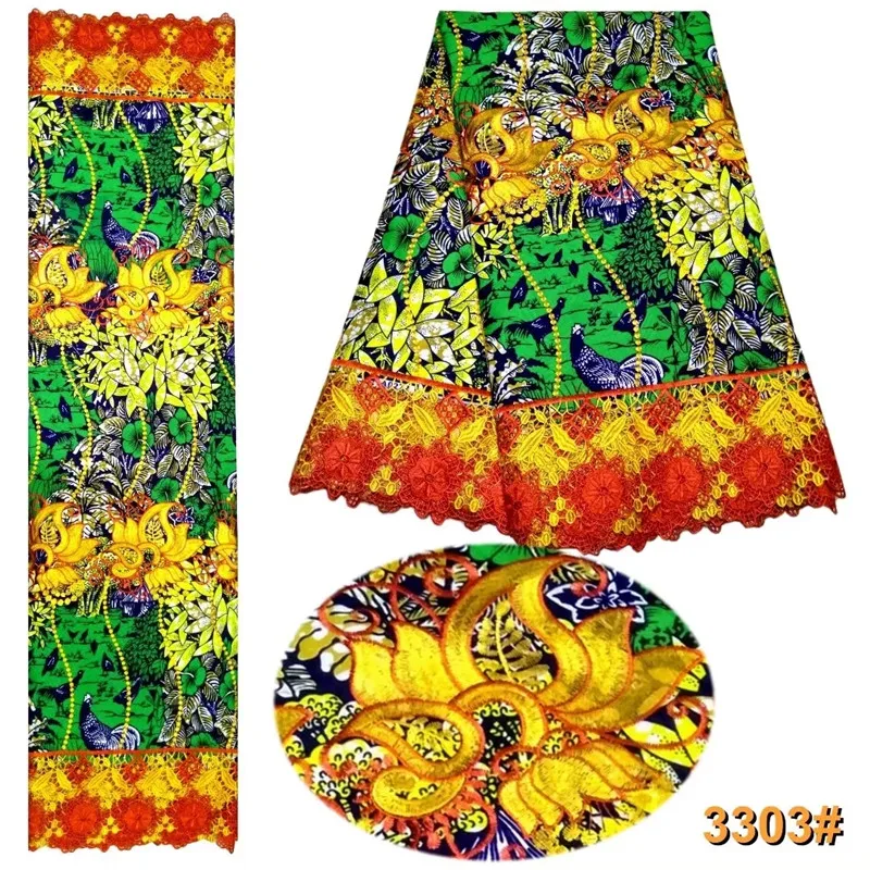 

Ankara lace fabric 2019 new design African lace Fabric/ high quality Hollandai' with embroidered tulle lace XM063126