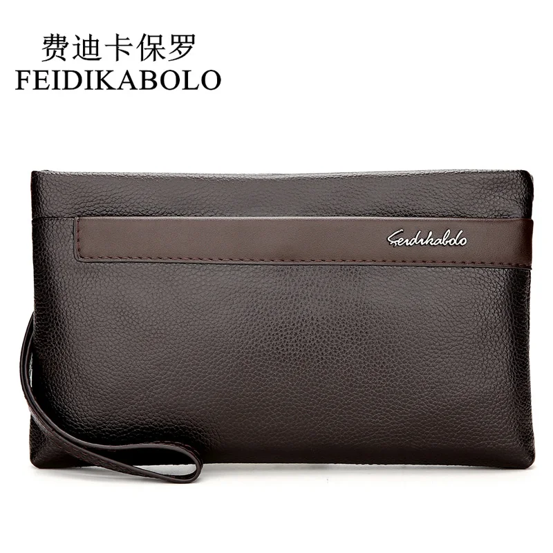 

FEIDIKABOLO 2018 New Leather Mens Wallet Man High Quality Design Wallets Clutch Purse Male Handy Bags Business Carteras Mujer