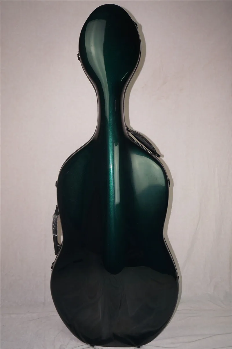 One dark green color 4/4 Cello Case Hard case glass Carbon Fiber Strong