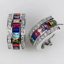 Морганит Голубой Кристалл Циркон гранат розовый кунцит 925 стерлингового серебра серьги KE07