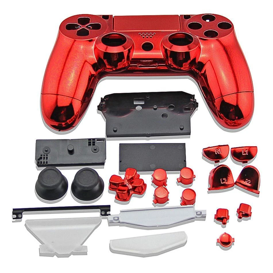 Ps4 Ps 4 Controller Gamepad Full Set Housing Case Chrome Red Housing Shell Cover Protector Replacement Buttons For Playstation 4 Playstation 4 Playstation 4 Controllerplaystation Cover Aliexpress