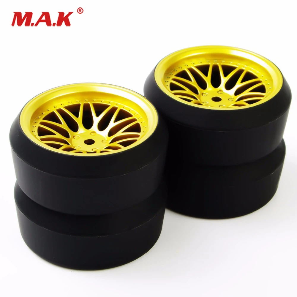 4Pcs Set RC Drift Tire Wheel Rims Fit HSP HPI Racing 110 On Road Car