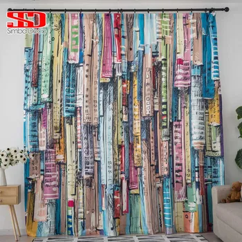 

3D Fashion Colorful Blackout Curtains For Living Room Kitchen Printing Custom Made Drapes Door Blinds Window Treatments Screen