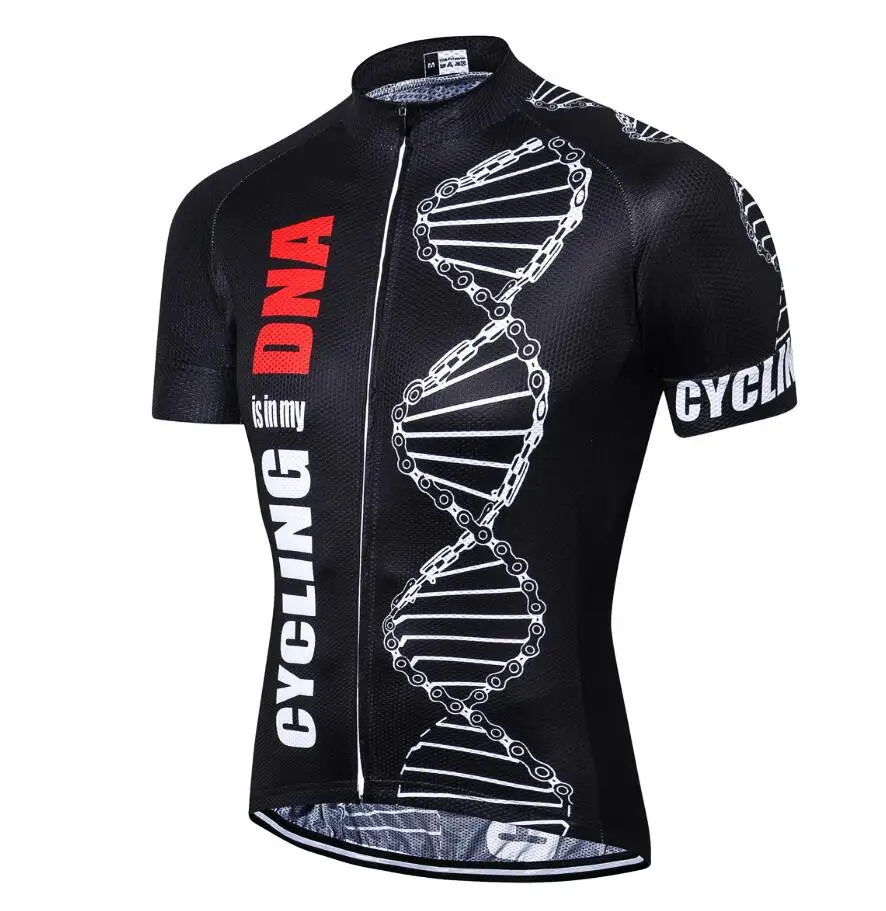 Велосипедная команда, Мужская велосипедная Джерси, топ, велосипедная рубашка с коротким рукавом, одежда для велоспорта, быстросохнущая одежда для велоспорта, Ropa Ciclismo, DNA, Черная - Цвет: Black
