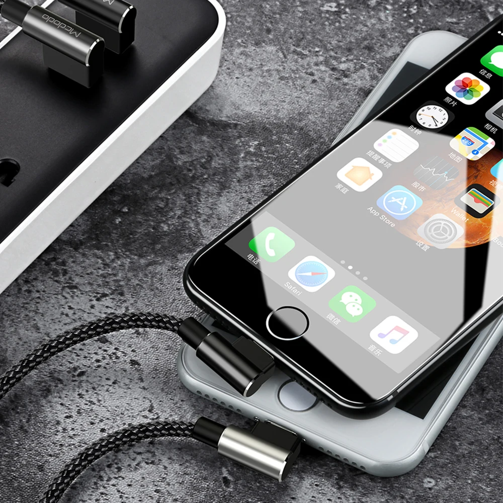 Mcdodo 90 Degree Lightning to USB Cable 2.4A Fast Charging Cord for iPhone X 8 7 6 Plus 5s SE iPad Sync Data USB Charger Cable Mcdodo 90 Degree Lightning to USB Cable 2.4A Fast Charging Cord for iPhone X 8 7 6 Plus 5s SE iPad Sync Data USB Charger Cable