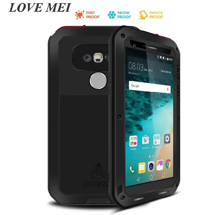 imágenes para Para LG G5 Impermeable A Prueba de Golpes Caso AMOR MEI Potente Vida Gorila de Vidrio Templado Cubierta de Metal Duro imágenes para Para LG G5 Impermeable A Prueba de Golpes Caso AMOR MEI Potente Vida Gorila de Vidrio Templado Cubierta de Metal Duro