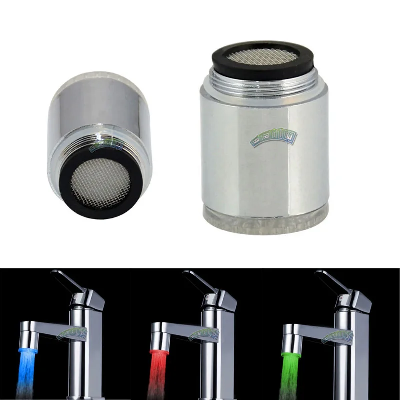 

FGHGF 3 Colors LED Light Change Water Tap Faucet Shower Temperature Sensor Water Torneira Powered Water Faucet Glow Shower