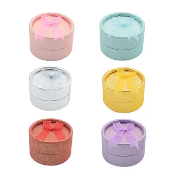 

24pcs 5.2cm Jewery Organizer Box Rings/Earring Storage Small Gift Box DIY craft Display Case Package Wedding round paper bowknot
