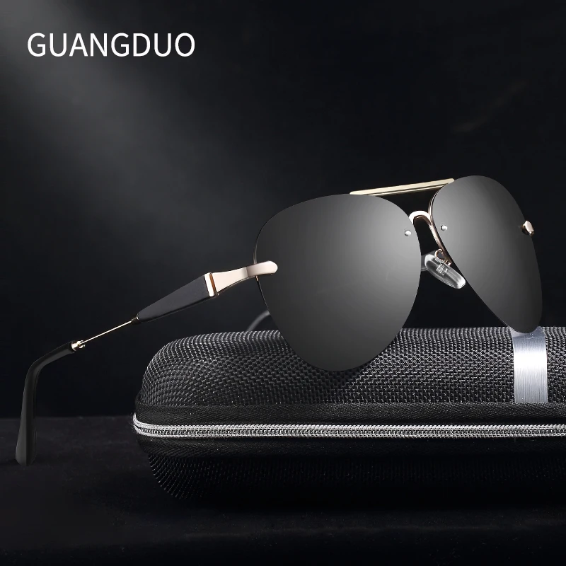 

GUANGDU Aluminum Magnesium Polarized Sunglasses Men Driver Mirror Sun glasses Male Fishing Female Eyewear For MenSunglasses