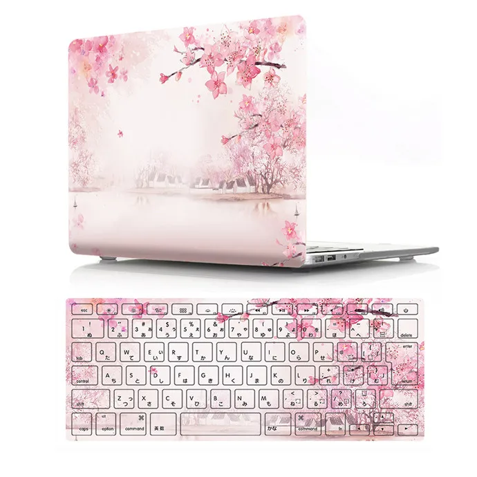 Пластиковый жесткий чехол Cherry Blossom для Macbook Air 11 13 Pro 13 15 retina 12 13 1" для ноутбука Pro 13 15 Touch bar+ чехол для клавиатуры