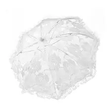 Свадебный белый декоративный зонтик в европейском и американском стиле, маленький кружевной зонтик с длинной ручкой из нержавеющей стали