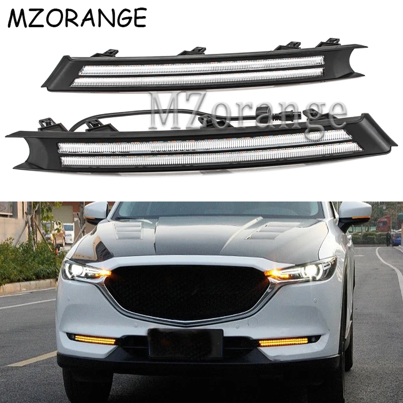 

Car Accessories Daytime Running Lights For Mazda CX-5 CX5 2017 2018 Flowing Turn Signal Waterproof Car 12V DRL LED Decoration