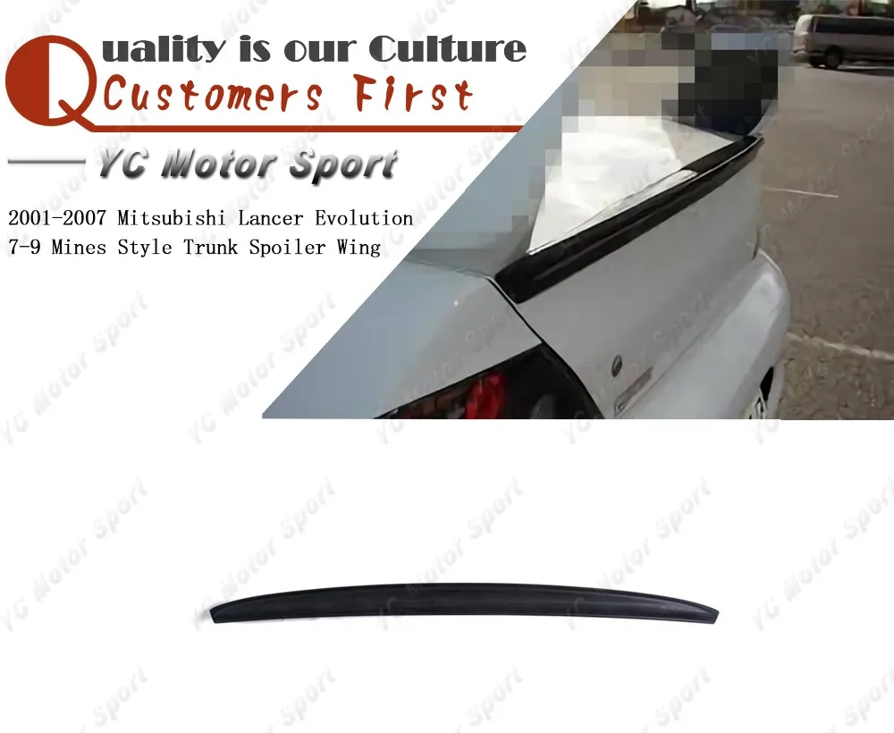 Carbon Fiber / FRP Glass Mines Style Trunk Spoiler Fit For 2001-2007 Evolution 7-9 EVO 7 8 9 Rear Wing | Автомобили и мотоциклы