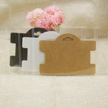 Белый зажим для волос card1 лот = 100 карт+ 100 OPP сумки дисплей ювелирных изделий карты Пользовательский логотип будет стоить дополнительная крафт-лента для волос с карточкой