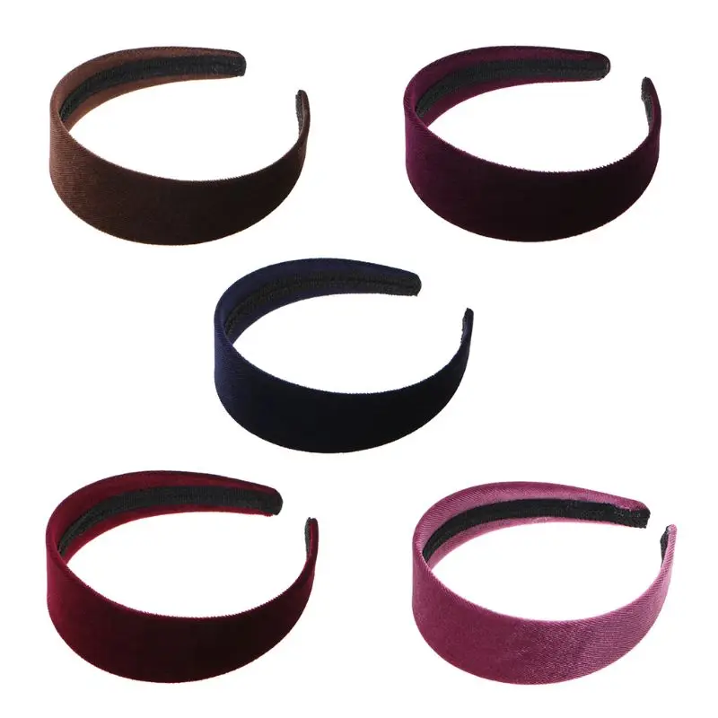 

1 Pc Fashion Women Lady Velvet Wide Hair Band Simple Black Headband Random Color