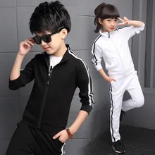 Teenager boys clothing sport suit kids girls clothing set zipper jacket+long pant 2pcs striped children tracksuit set for 4-16Y Teenager boys clothing sport suit kids girls clothing set zipper jacket+long pant 2pcs striped children tracksuit set for 4-16Y