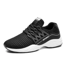 Обувь для бега Для мужчин кроссовки легкие, для улицы, Спортивная воздушная сеть плоской подошве прогулочная спорта тенниса trainershand спортивные туфли Для мужчин