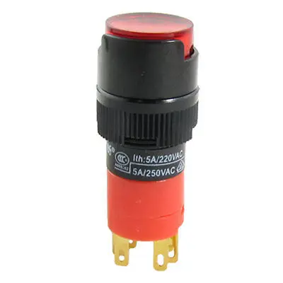 

Self Locking 1NO 1NC Contacts Push Button Switch Red