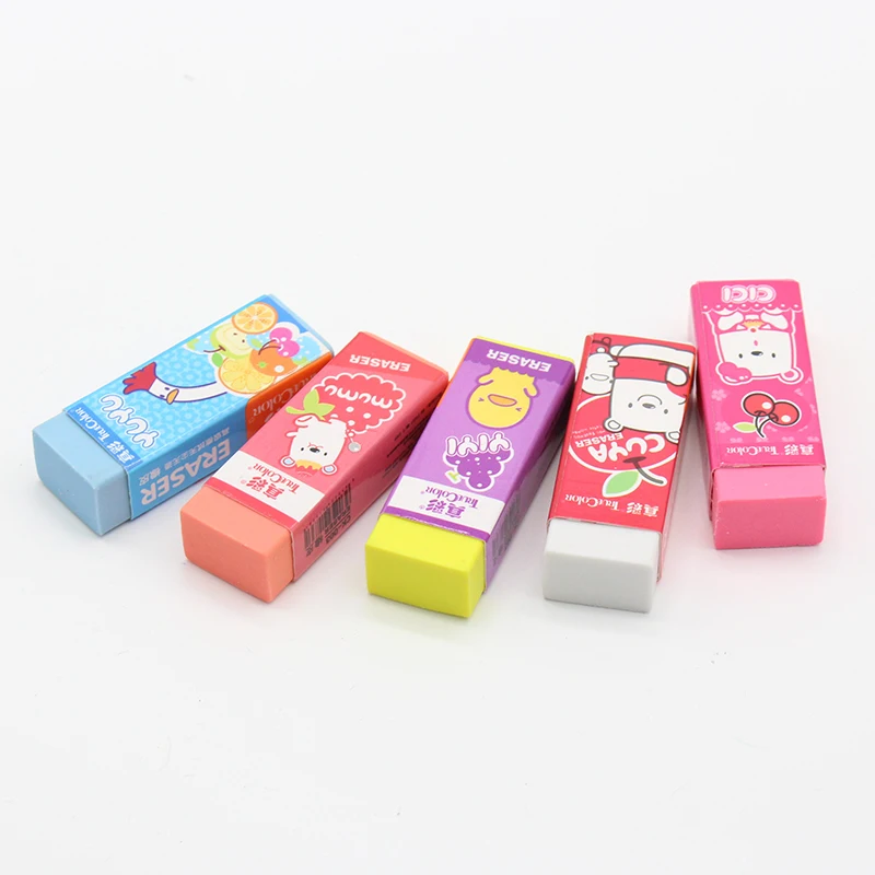 Truecolor Cool series of fruit eraser CK 003 creative students cute cartoon modeling rubber 5pcs