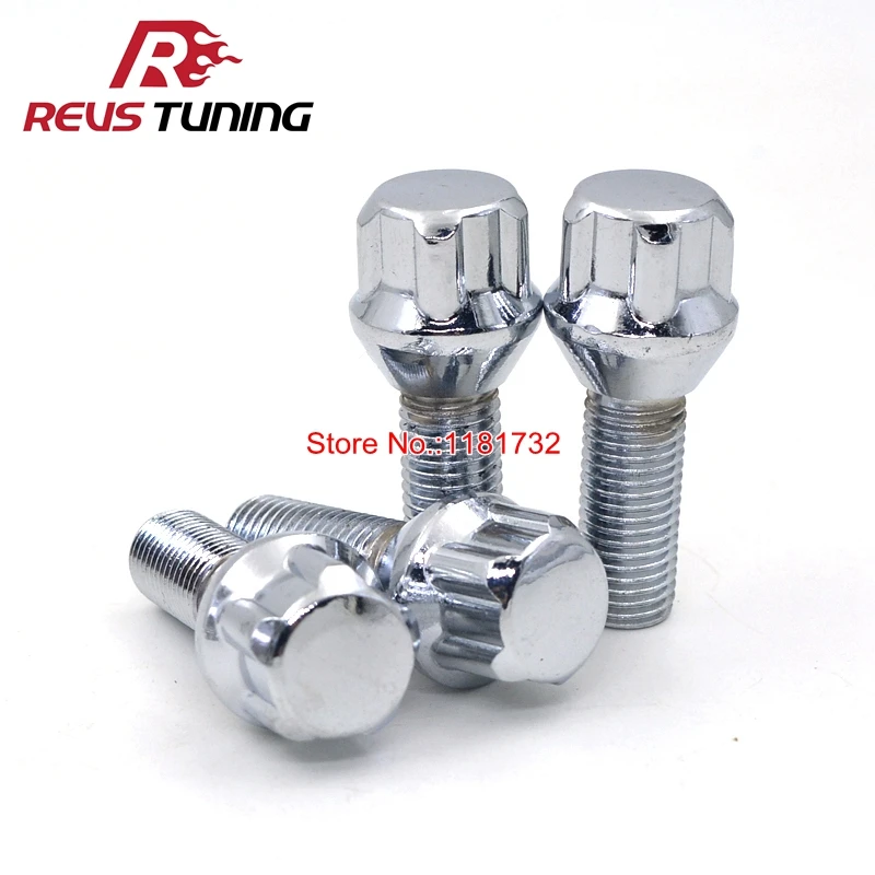 

4PCS M12X1.5 Steel Spline Type Car Wheel Lug Bolt Lock Bolt With Adapter