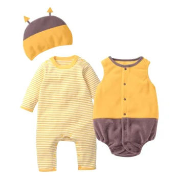 

Halloween Pumpkin Strawberry Baby Clothing Sets Infant Boys Girls Jumpsuit+Romper+Hat 3pcs/set 0-18M