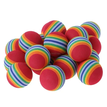 

20 Pcs Rainbow Stripe FOAM Sponge Golf Balls Swing Practice Training Aids Sports
