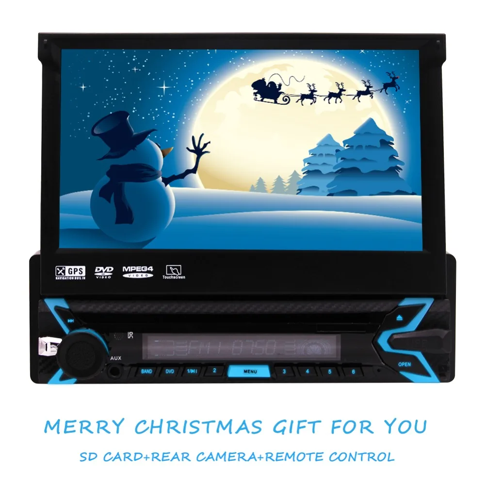 

1 Din Bluetooth Car Stereo with HD Radio,7 Inch LCD Display,GPS Navigation,AUX/USB/TF Car AM FM RDS Radio Receiver,1 Din DVD