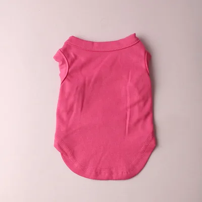 Весенне-летняя футболка для питомцев, однотонный жилет для собак, толстовка, одежда для щенков, французская одежда для бульдога чихуахуа, одежда для собак, пальто - Цвет: Deep pink