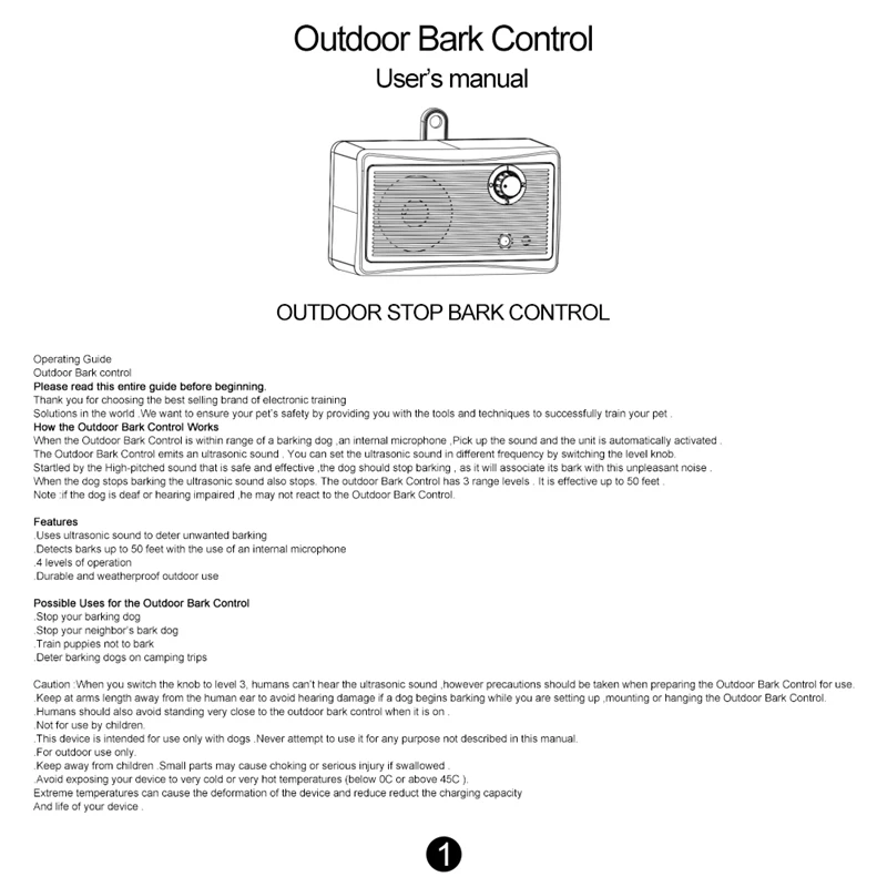  Neue Ultraschall Hund Welpen Anti Bark Control System Pet Outdoor Rinde Stopper Stop Bellen Geräte 