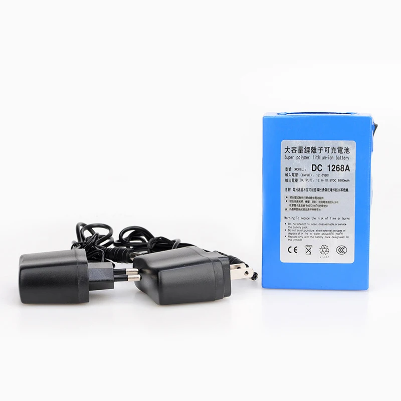 

DC 1268A Lith-ion Battery High Capacity 6800mah Dc 12v Super Rechargeable Pack With US/EU Plug For Digital Product