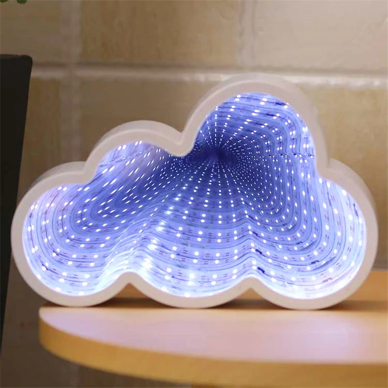 3D Marquee LED Tunnel Lamps Novelty Illusion Star Cloud Pineapple Heart Bell Night Lights Creative Gift Decor Lamp For Wall Desk (1)