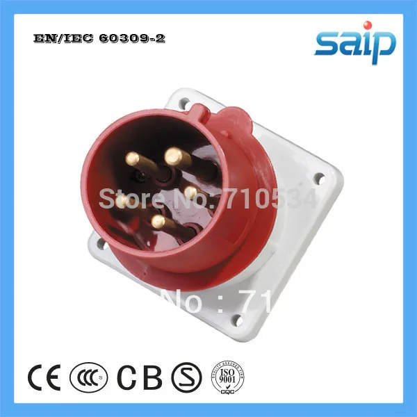 

CEE/ IEC International Standard IP44 Electrical Panel Mounted 400V, 32A, 5P Industrial Plug SP821