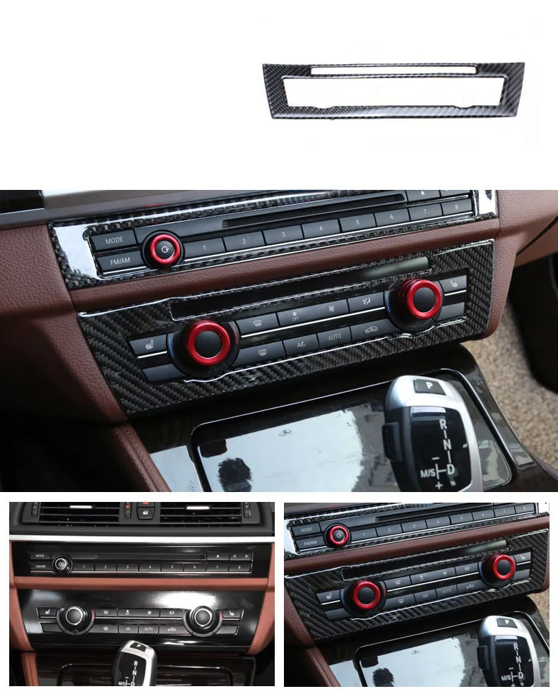 Lsrtw2017 углеродного волокна автомобильный cd-плеер панельный воздушный condtioner накладки на панель для bmw 5 серии F10 520i 525i 528i 530i 535i 2011