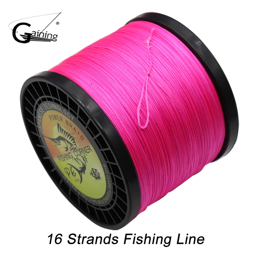 Gaining 16 Strands Weaves Super Strong Braided Fishing Line1000M