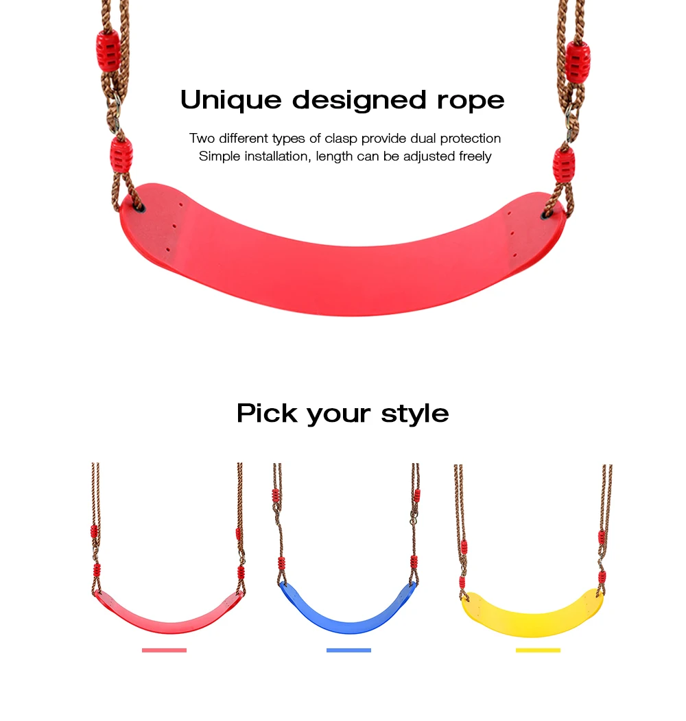EVA мягкая доска качели с веревкой супер прочность Регулируемая длина открытый игрушка качели с двумя различными типами застежки