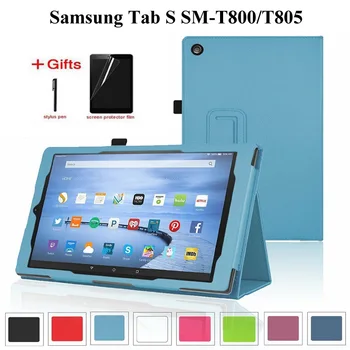 

Litchi PU Leather Case for Samsung Galaxy Tab S T800 T805 10.5 inch Smart Cover for Galaxy Tab S SM-T800 Tablet case+film+pen