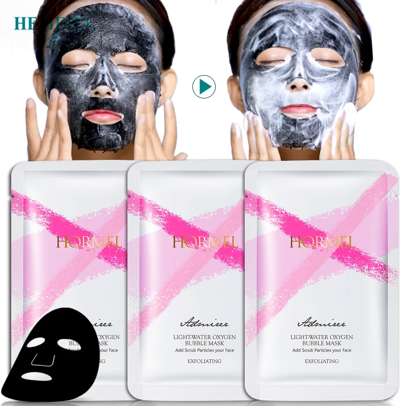 HEMEIEL Oxygen Bubble Mask for Face Unisex Detox Clean Sheet Mask Skin Care Oil Control Whitening Facial Treatment Mask Korean