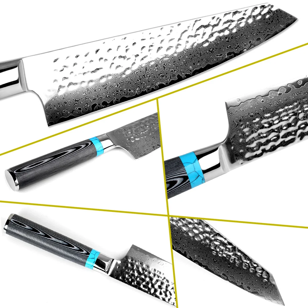 XITUO, японский нож шеф-повара, дамасская сталь, кухонный нож для нарезки, Ручная ковка, ультра острое лезвие, ручка Микарта, лучший благородный Glft