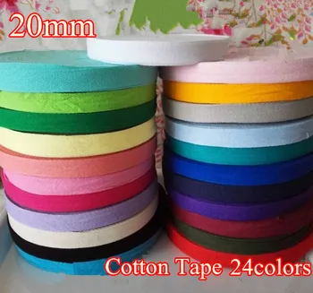 

23Colors/lot 20mm x69m Cotton Webbing Colorful Bunting Herringbone Twill Apron Sewing Tape Strip free shipping HOT