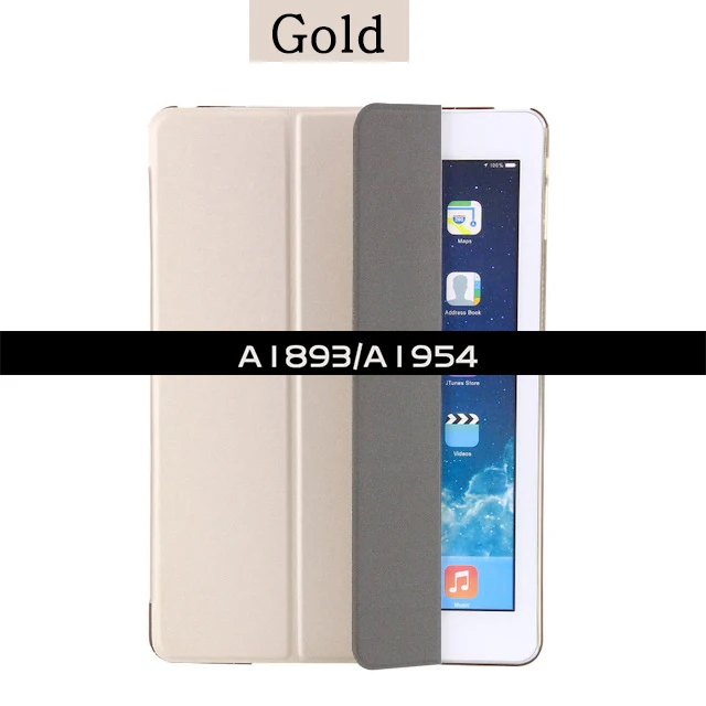 Для iPad Air 2 Air 1 чехол Funda с подставкой ультра тонкий из искусственной кожи+ Силиконовый мягкий чехол для задней панели смарт-чехол для iPad 9,7 /iPad 5 6 - Цвет: For iPad 2018