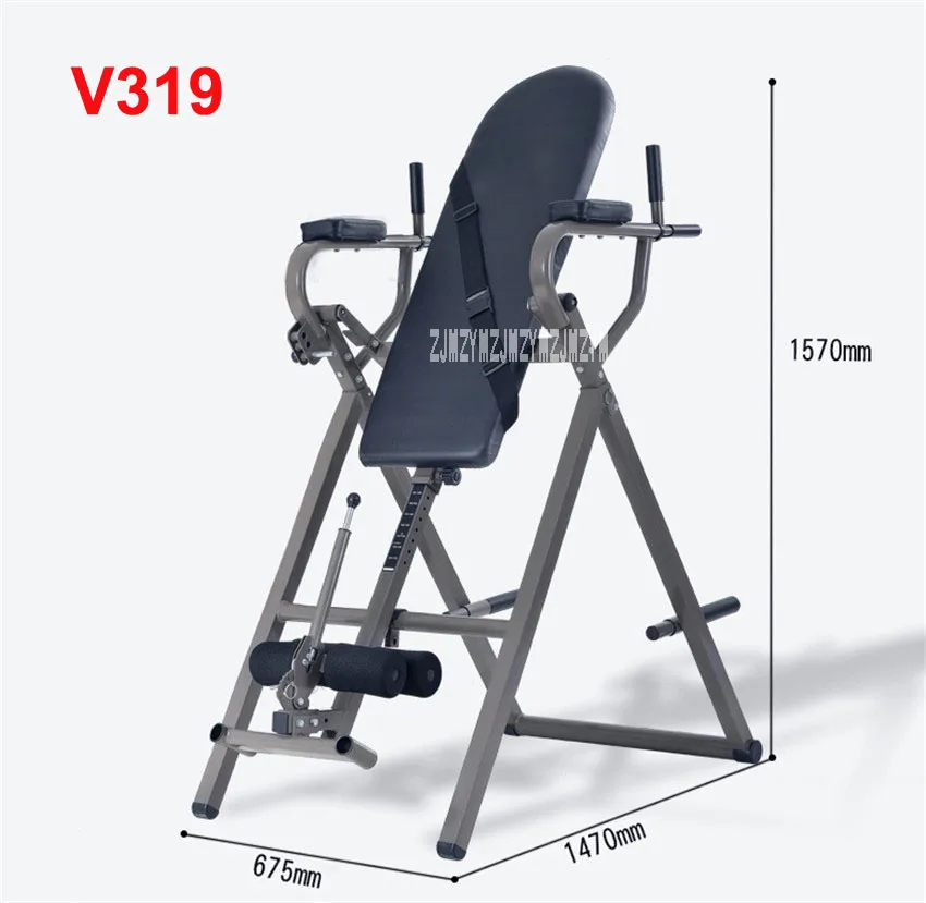 V319 стол для инверсионной терапии подбородок горизонтальный бар и параллельные брусья задний Носилки машина фитнес оборудование ручной Стенд Машина - Цвет: Черный