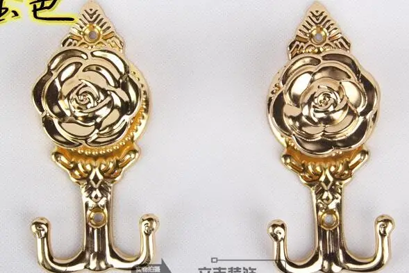 2pcs! High quality Retro rose design door wall Tassel hooks holder hanger curtain accessories home decoration,Free shipping. A