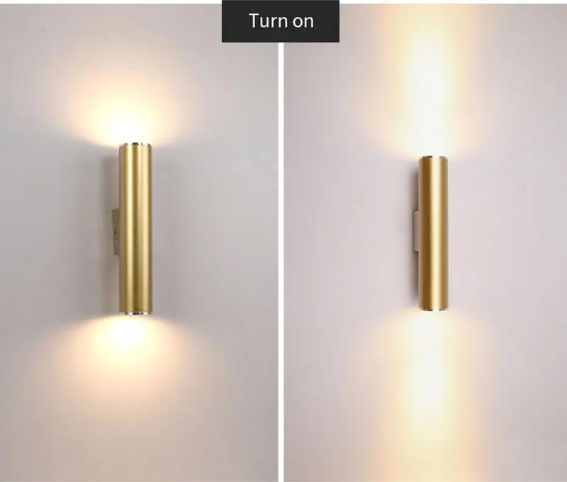 Northern Europe Wall Light Gold Tube Design Wall Lights LED Creative Gold Wall Lamp Loft Bedroom Corridor Bar Coffee Shop Light (11)