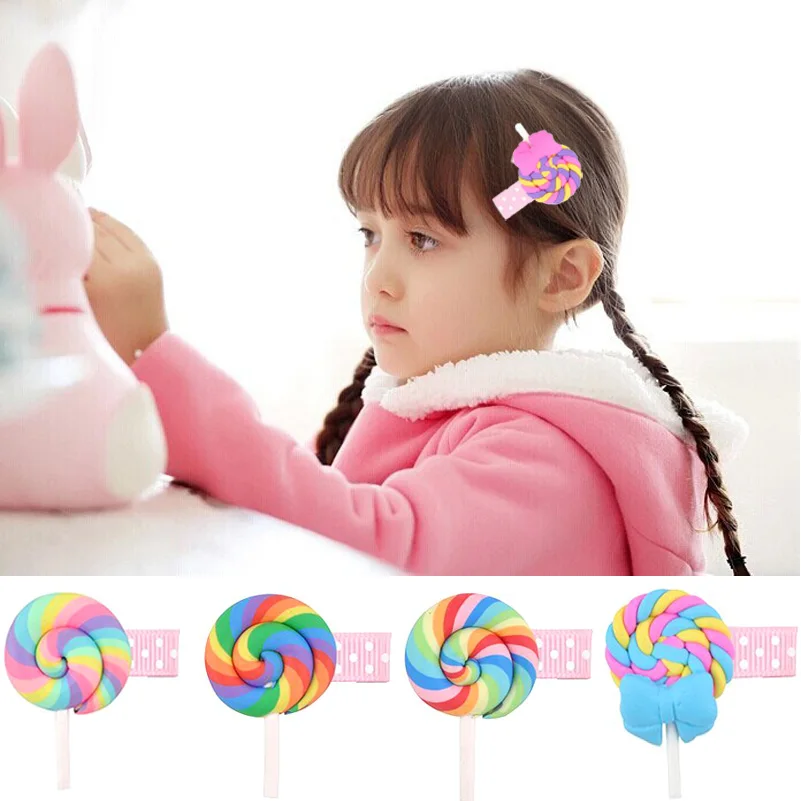 

2019 Girls lollipop Hairpin children cute hair clip hairwear new brand kids newborn Hair Accessories Multicolored Headwear