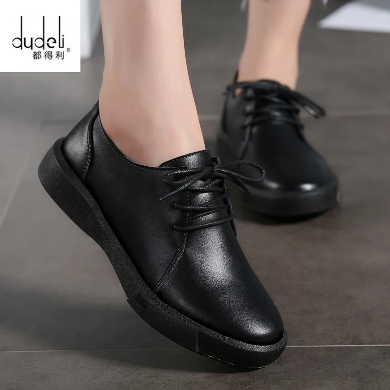 DUDELI 2018 Autumn women oxford shoes flats black dress work shoes ...