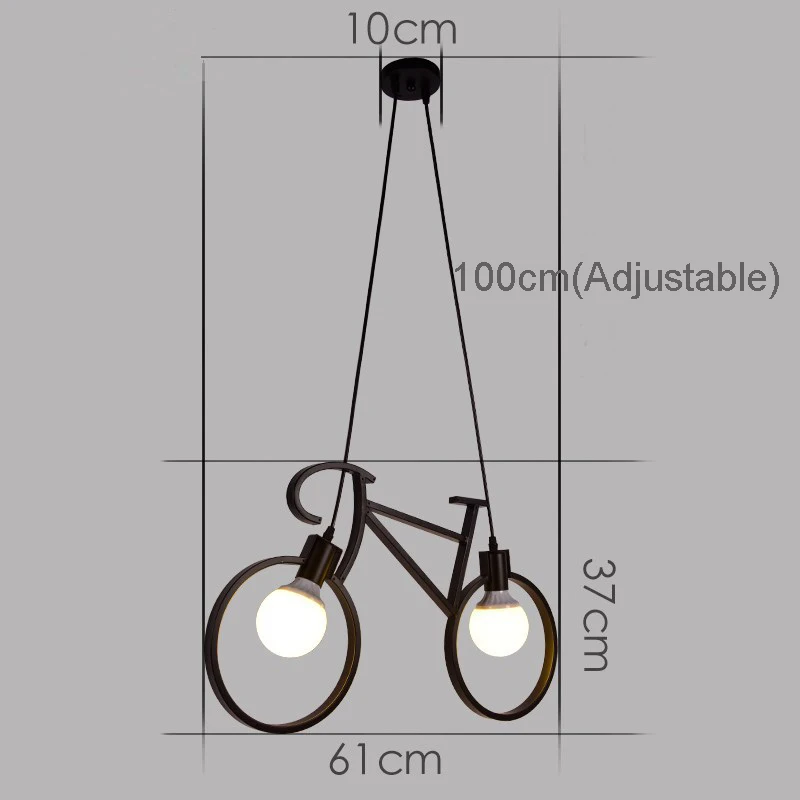 Скандинавские креативные велосипедные железные люстры черный/белый подвесной светильник для ресторана детская спальня осветительные приборы с лампочкой