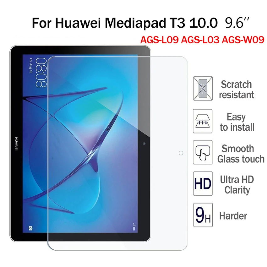 

9H Hardness Tempered Glass For Huawei Mediapad T3 10.0 9.6'' Full Screen Protector Film For Huawei T3 10 AGS-L09 AGS-L03 AGS-W09