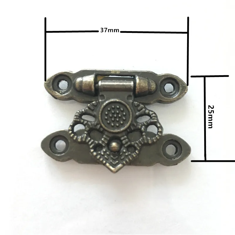 2 шт. Античный Декор из сплава ювелирных изделий брелок деревянная коробка Засов застежки защелки крюк, 35*25 мм